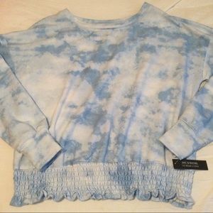 NWT Zac & Rachel tie dye sweatshirt size med crew neck Atrium blue/caro blue